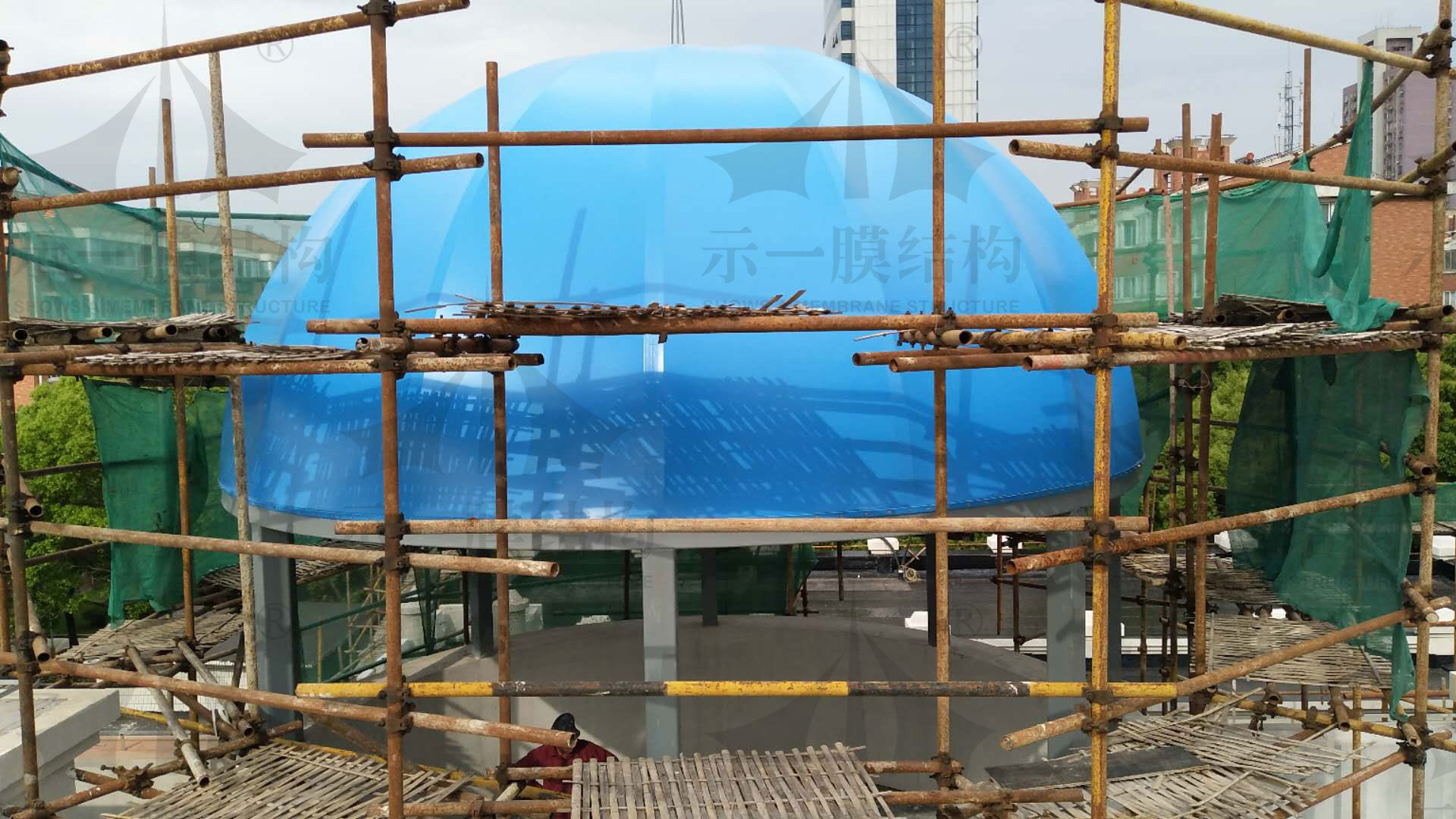 上海示一膜結(jié)構(gòu)金山幼兒園張拉膜結(jié)構(gòu)