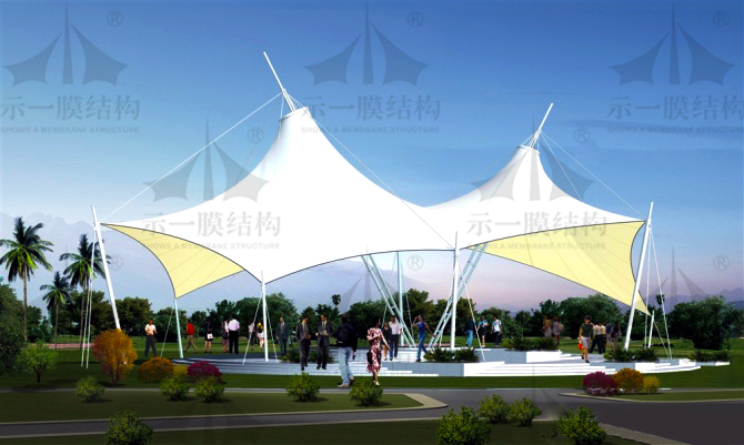 公園景觀張拉膜結(jié)構(gòu)遮陽(yáng)棚