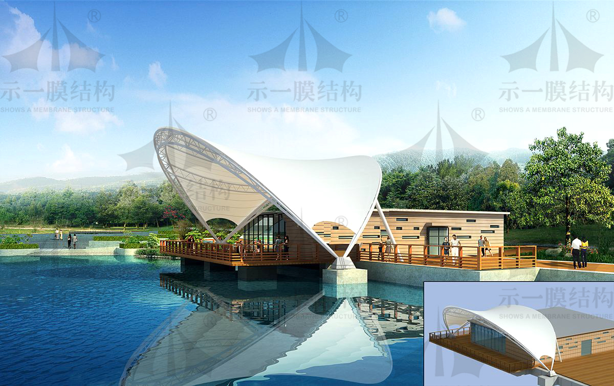 上海示一膜結(jié)構(gòu)帽頂張拉膜結(jié)構(gòu)遮陽(yáng)棚