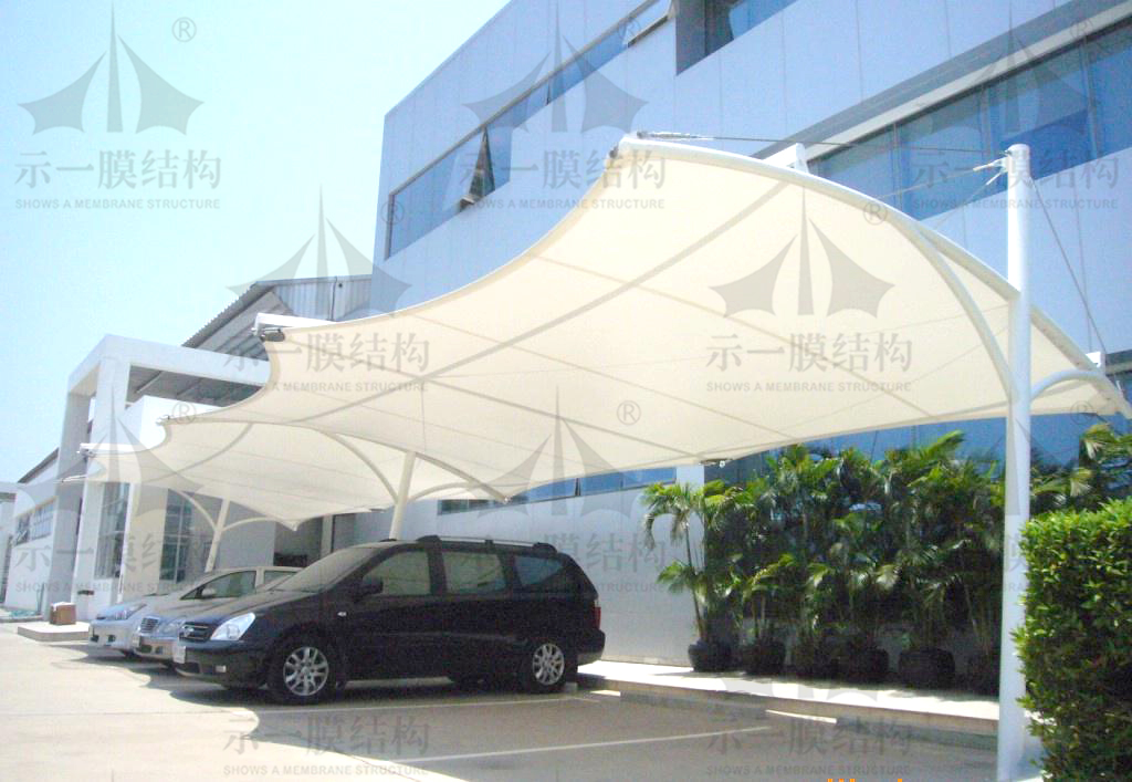 膜結構停車棚-立柱11