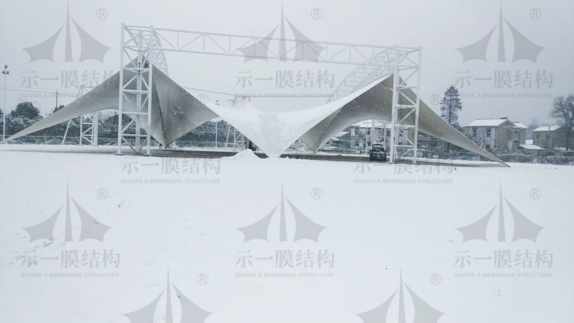重視膜結構遇到積雪時的危害